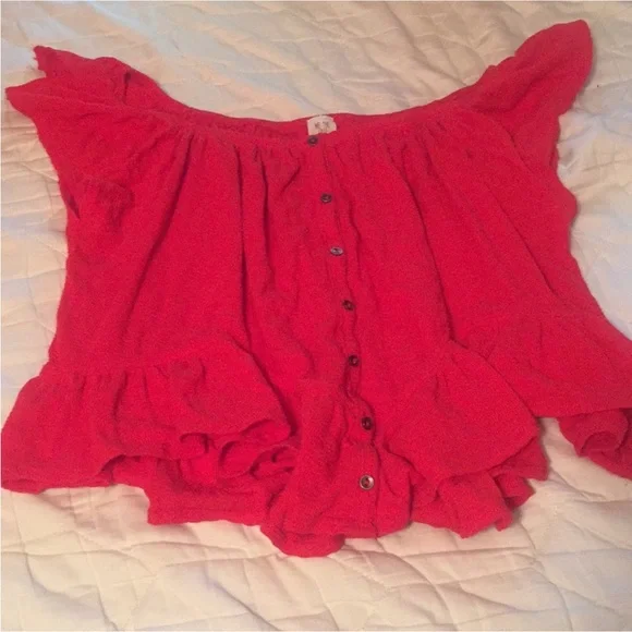 Free People Mint Julep Ruffle Top - Picture 6 of 8